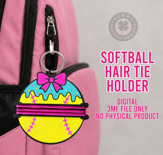 Softball Hair Tie Holder 3MF